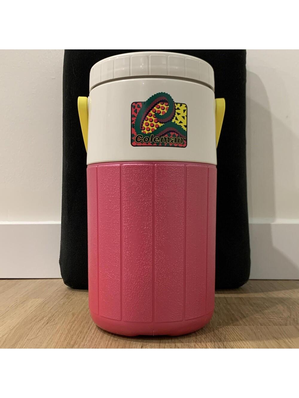 Vintage Coleman 5590 Water Cooler Flip Straw Hot Pink White 1980s neon RARE 90s